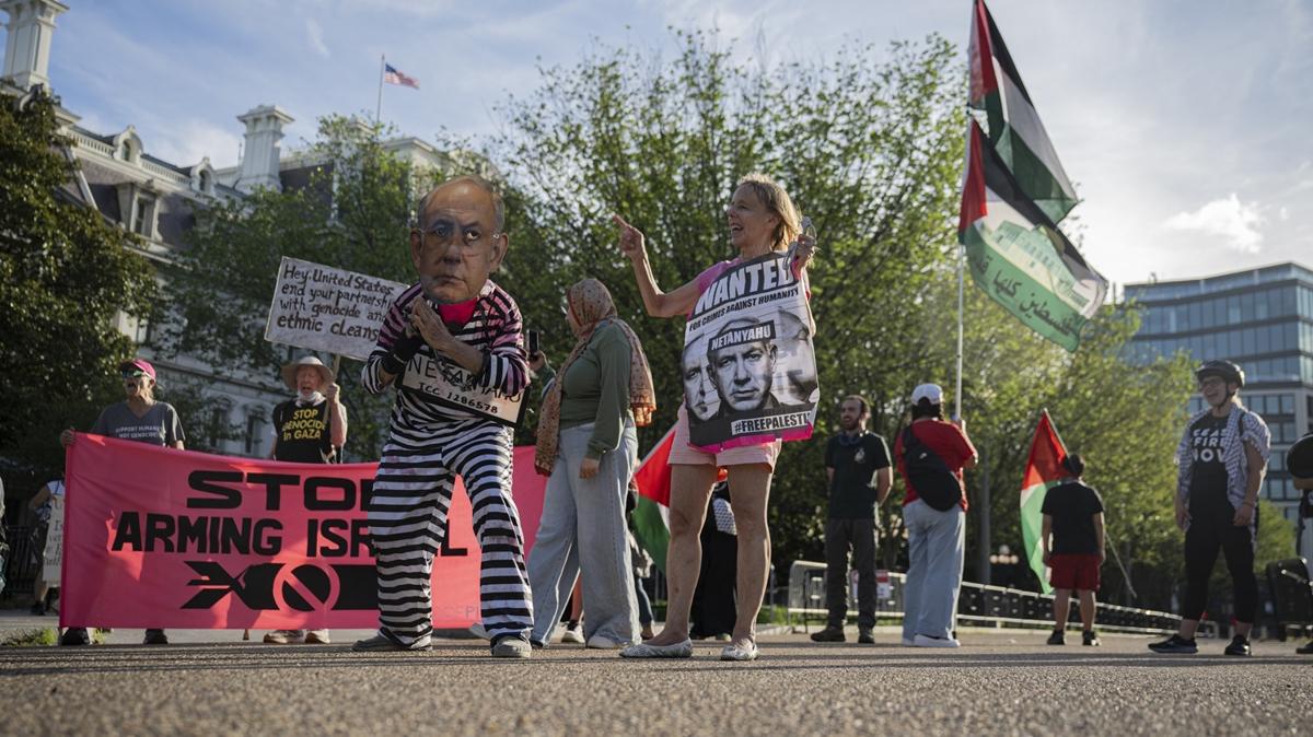 Beyaz Saray nnde Netanyahu protestosu