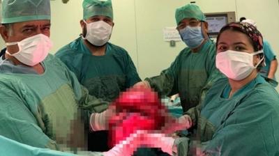 Karn ilii iin bavurdu 9 kiloluk kitle karld