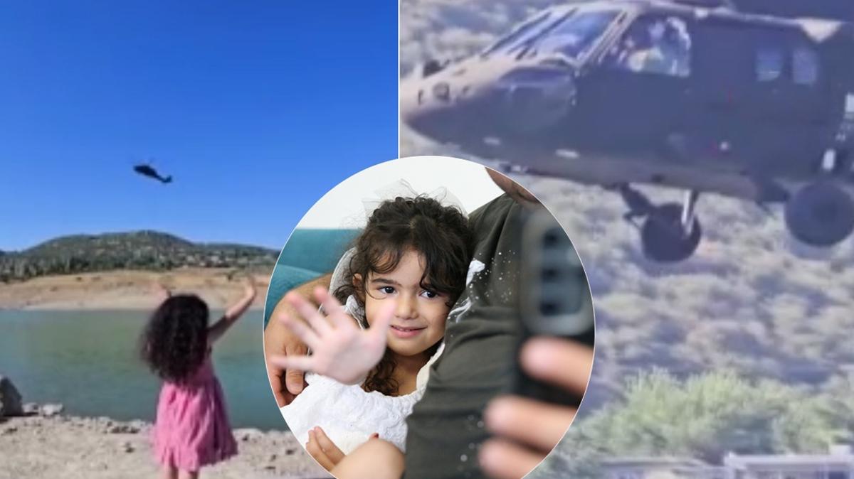 Suriye snrnda gnlleri stan grnt! Pilotun hareketi kk kz sevince bodu