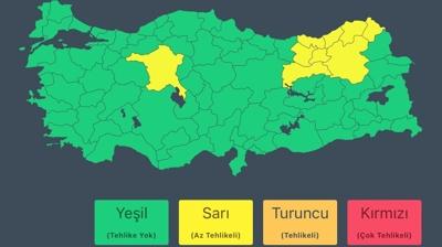ileri Bakanl'ndan 9 il iin sar kodlu uyar