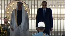 Al Nahyan Ankara'da... Bakan Erdoan resmi trenle karlad