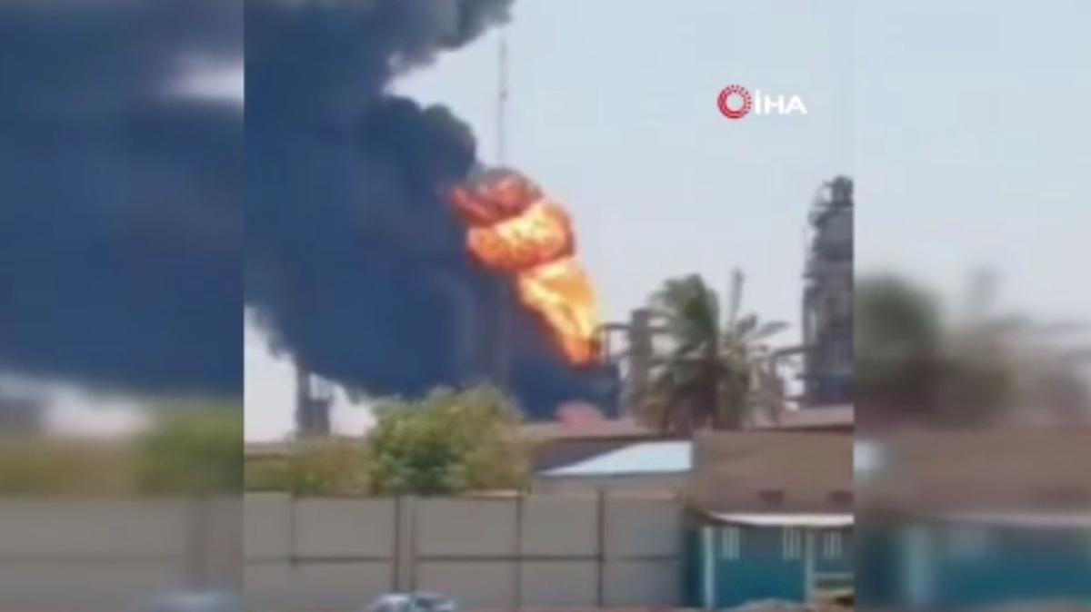 ran'da gkyzn dumanlar kaplad: Petrol rafinerisinde yangn kt