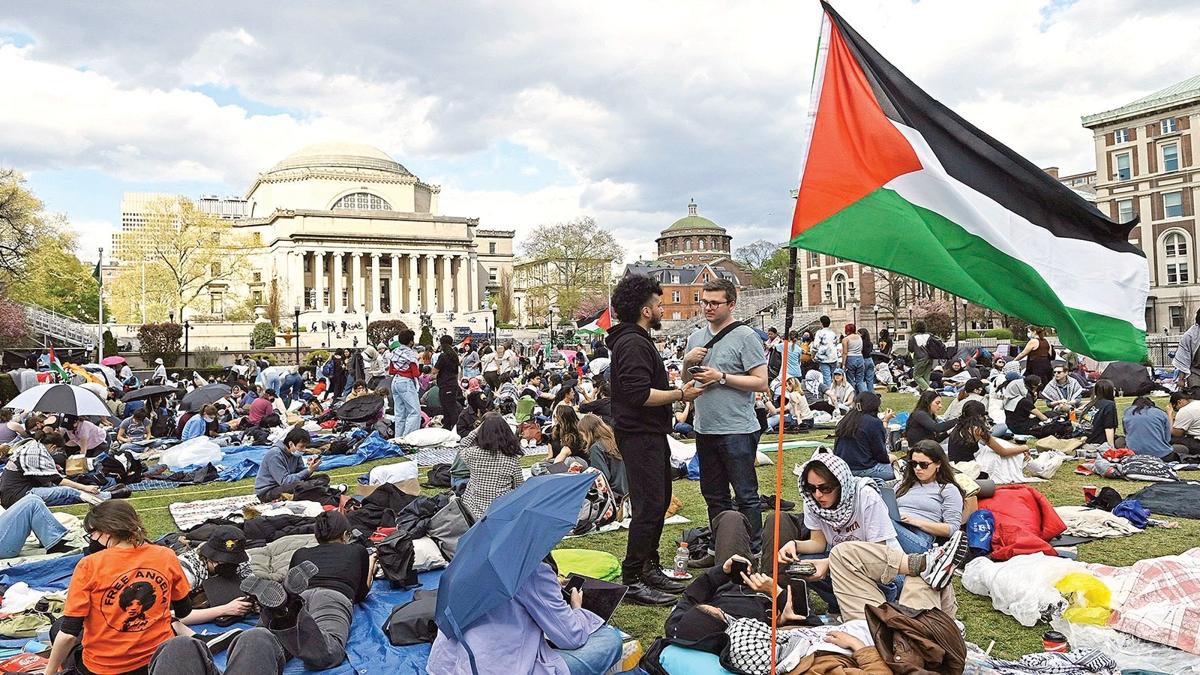 Columbia niversitesi  Filistin destek  Yahudi renci koruma fotoraflar resimleri