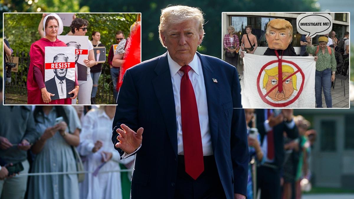 trump iskoya gazze protesto fotoraflar resimleri