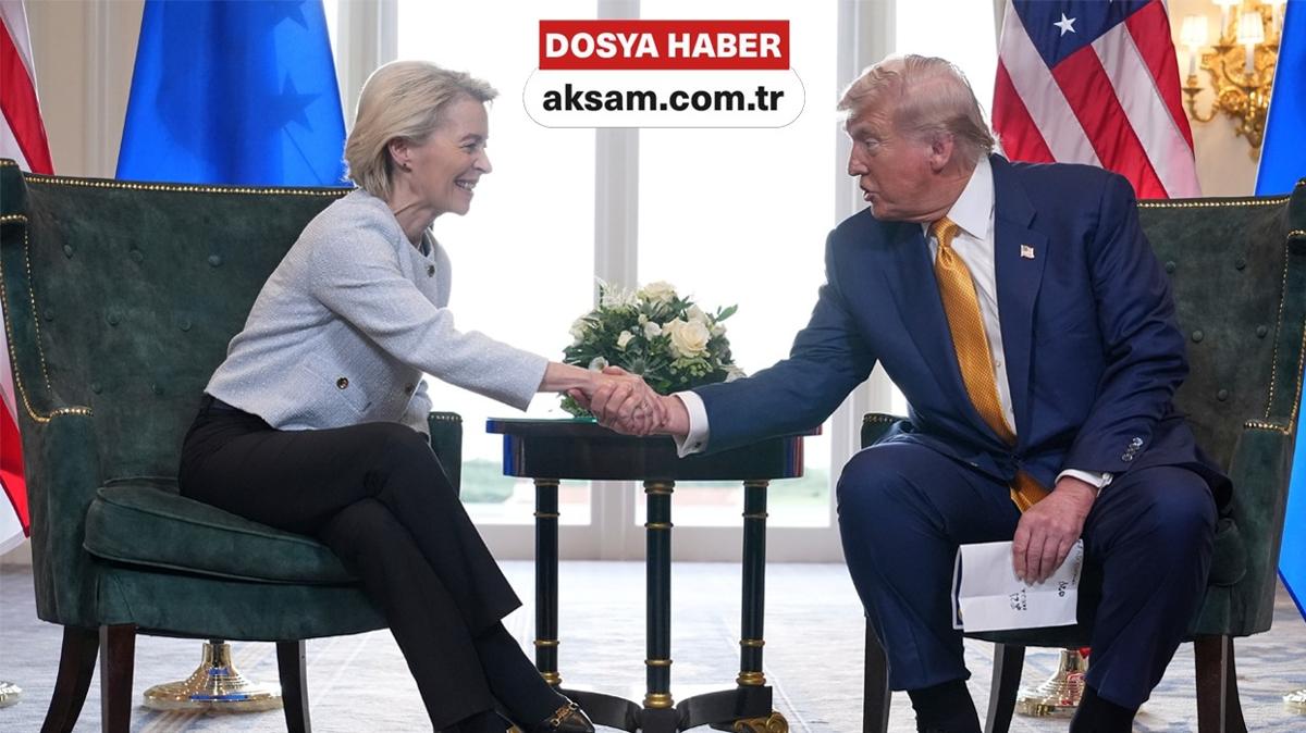 ABD in Von der Leyen Trump fotoraflar resimleri