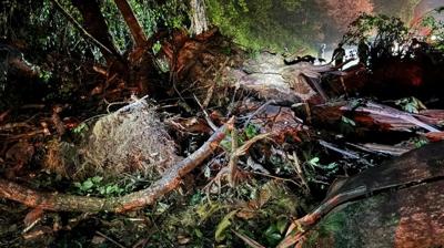 Rize'de heyelan nedeniyle kapanan yol ulama ald 