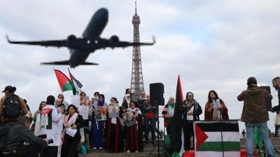 Paris'te srail'in hava yolu irketine soykrm tepkisi! Ofisi boalttlar