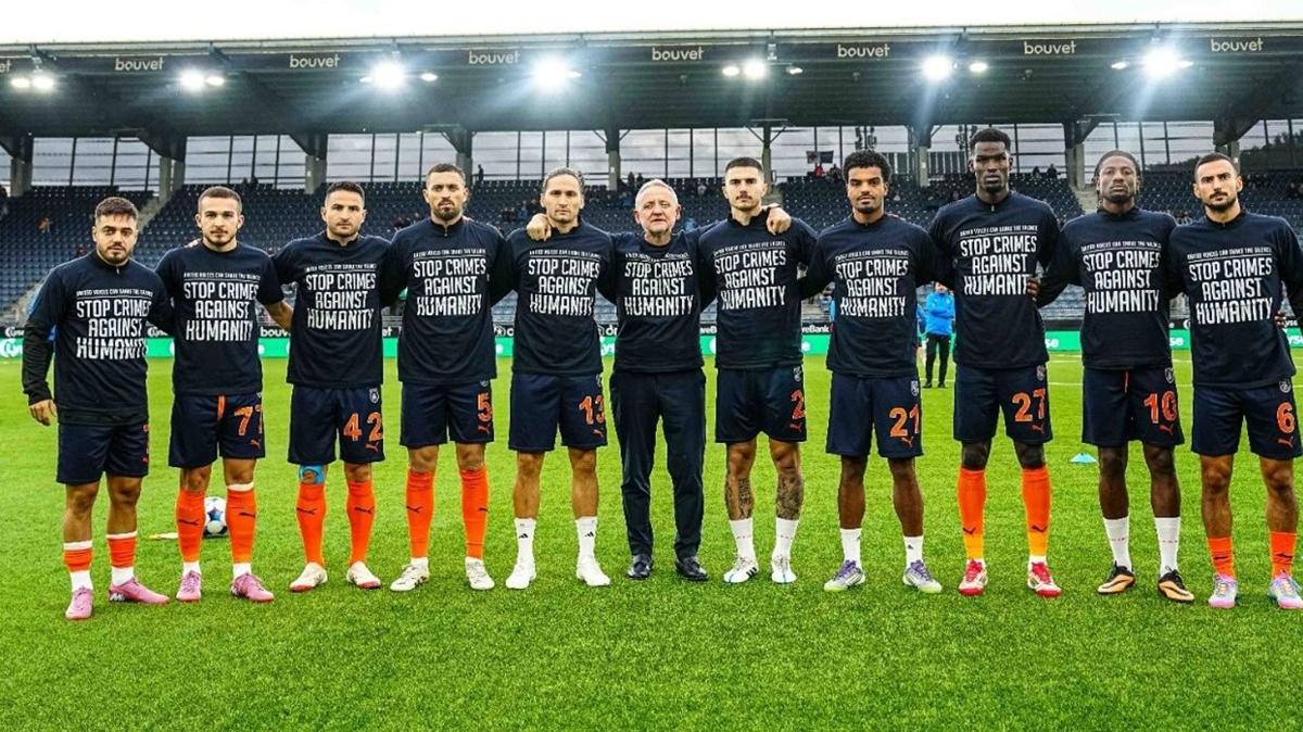 Istanbul Baakehir UEFA Konferans Ligi Gazzeye destek fotoraflar resimleri