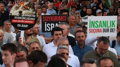 Bursa'da Gazze'ye destek yry: Mazlumun yannda, zalimin karsndayz