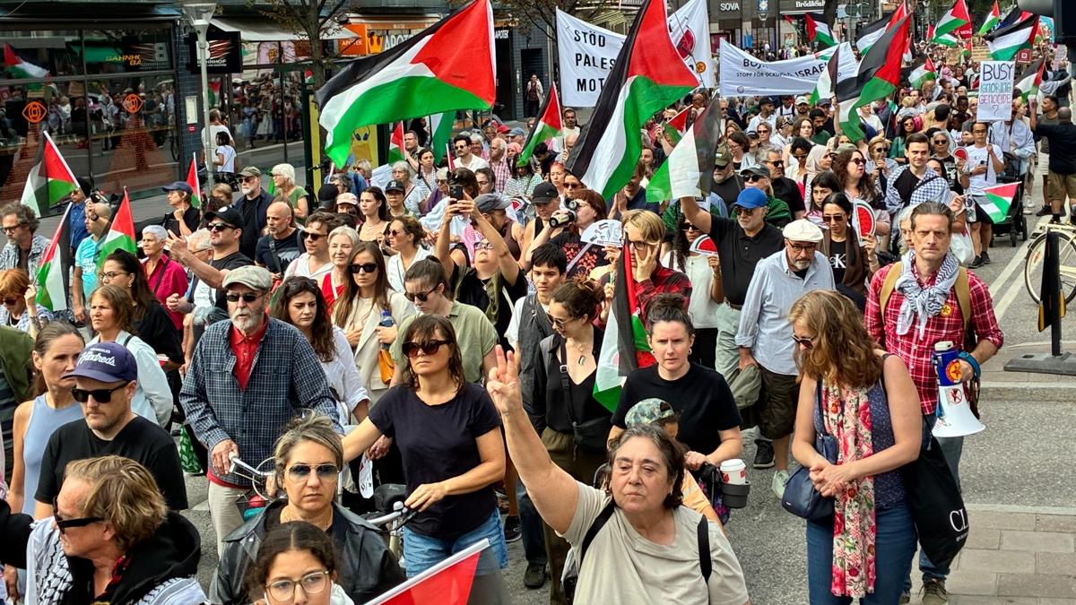Stockholm protesto Filistin isve fotoraflar resimleri