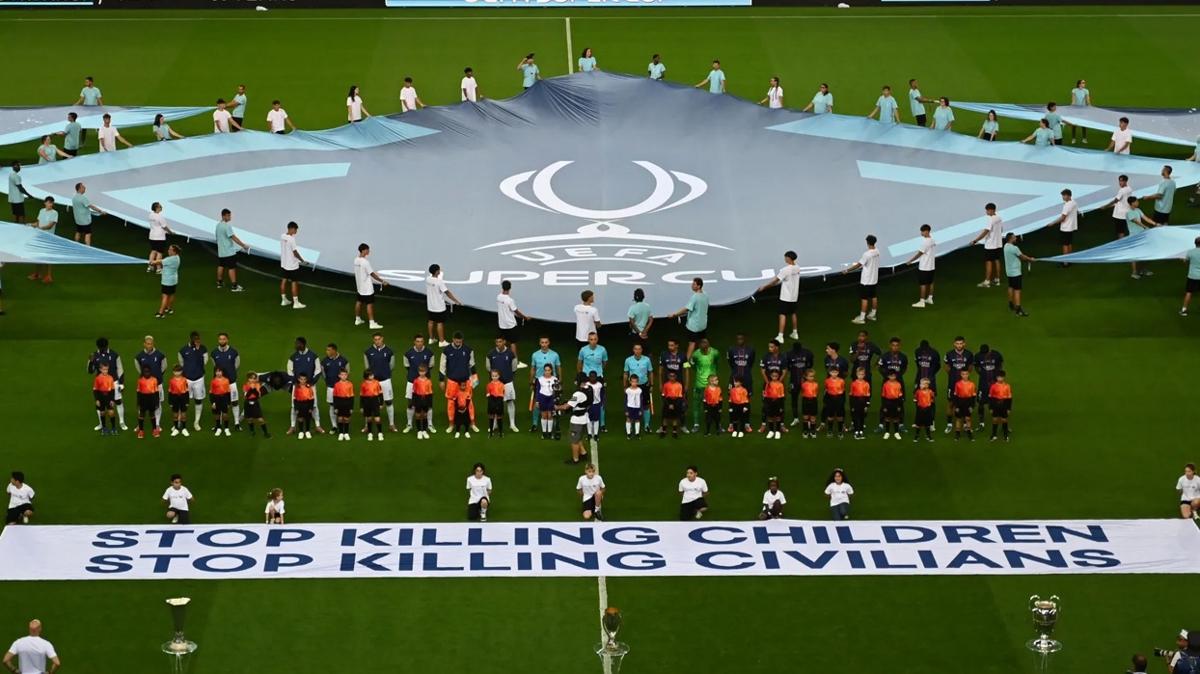 uefa sper kupa israil filistin gazze fotoraflar resimleri