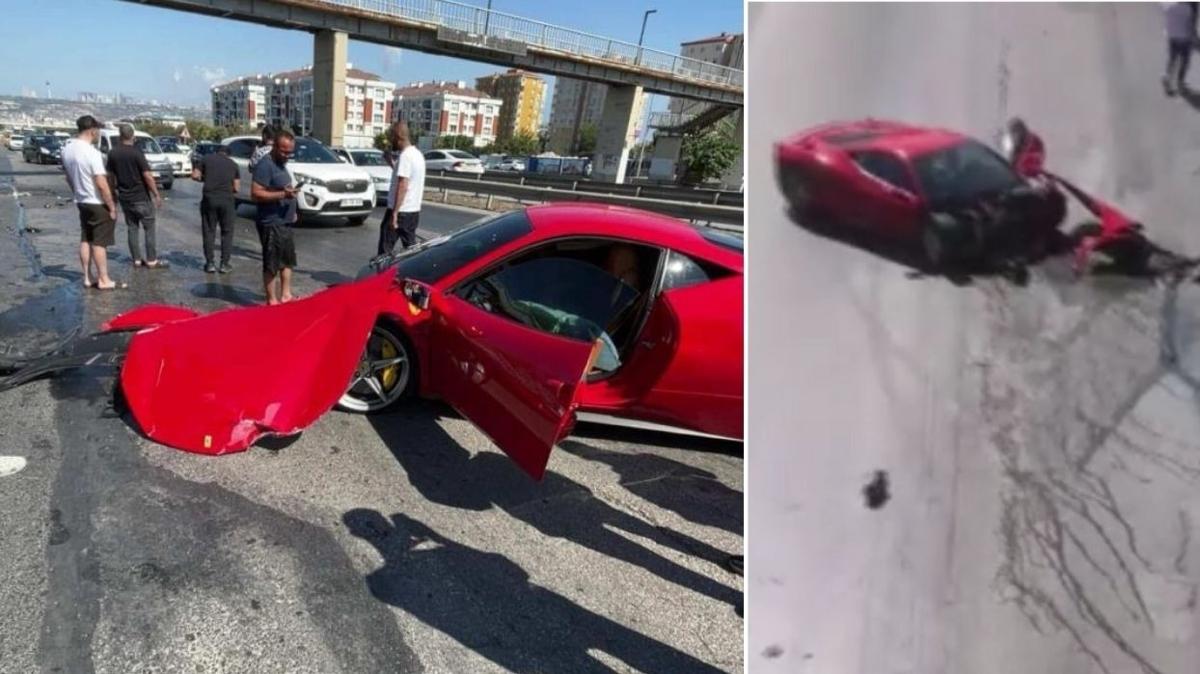 ferrari lks ara trafik kazas hz  fotoraflar resimleri