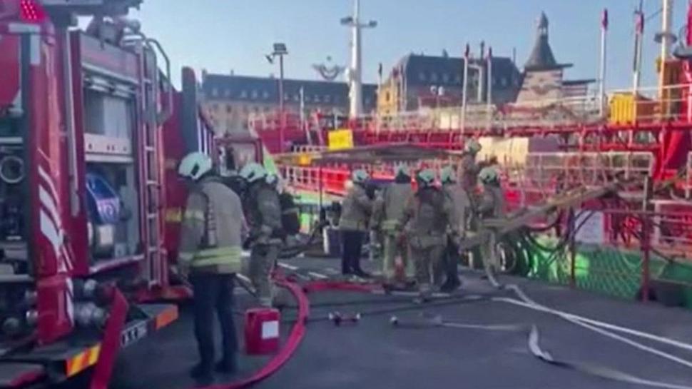 Haydarpaa'da yakt ikmal gemisinde yangn
