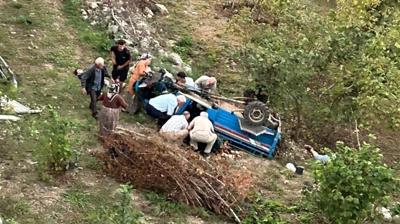 Ordu'da korkun kaza! 'Patpat' uuruma yuvarland:  l