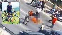 Motosikletle arpt! Bisiklet sporcusunun feci lm