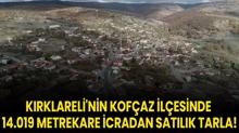 Krklareli'nin Kofaz ilesinde 14.019 metrekare icradan satlk tarla!