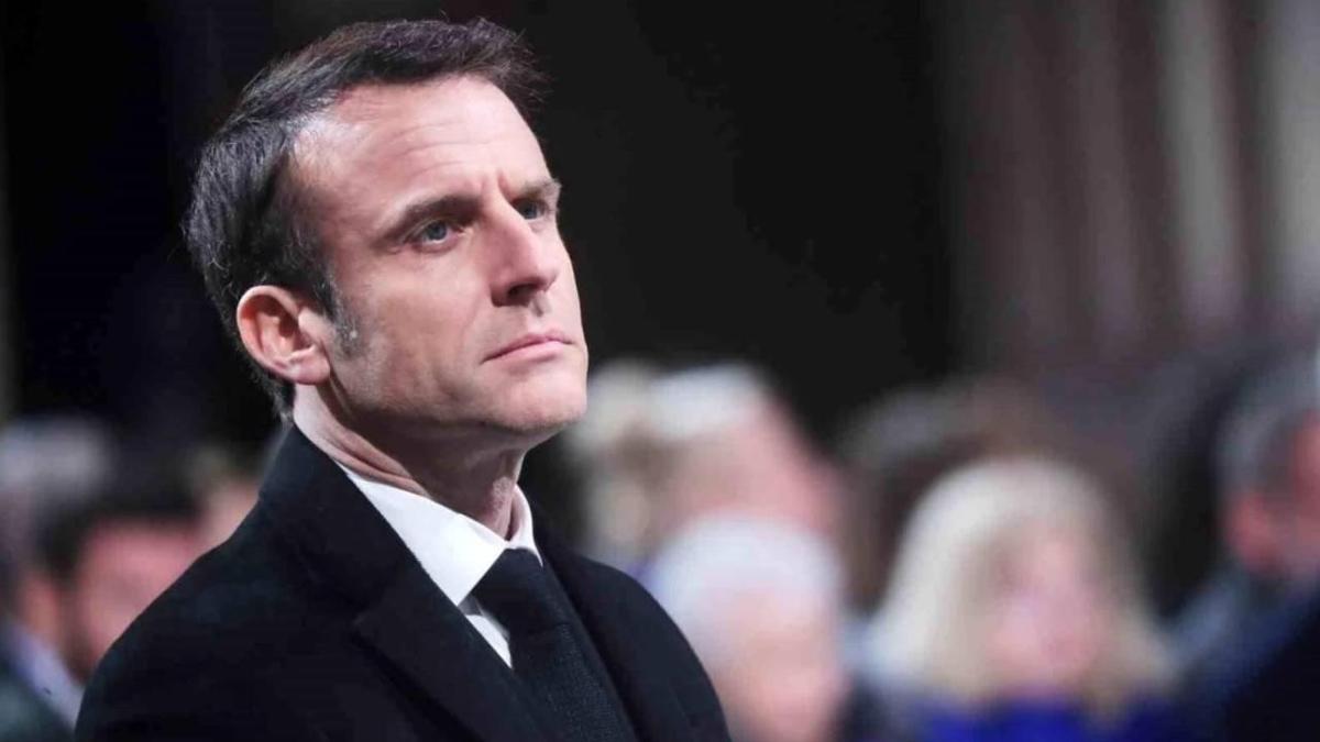 Gideon Saar  Emmanuel Macron  srail-Palestine fotoraflar resimleri
