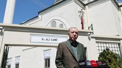 Bakan Erdoan, cuma namazn Hz. Ali Camisi'nde kld