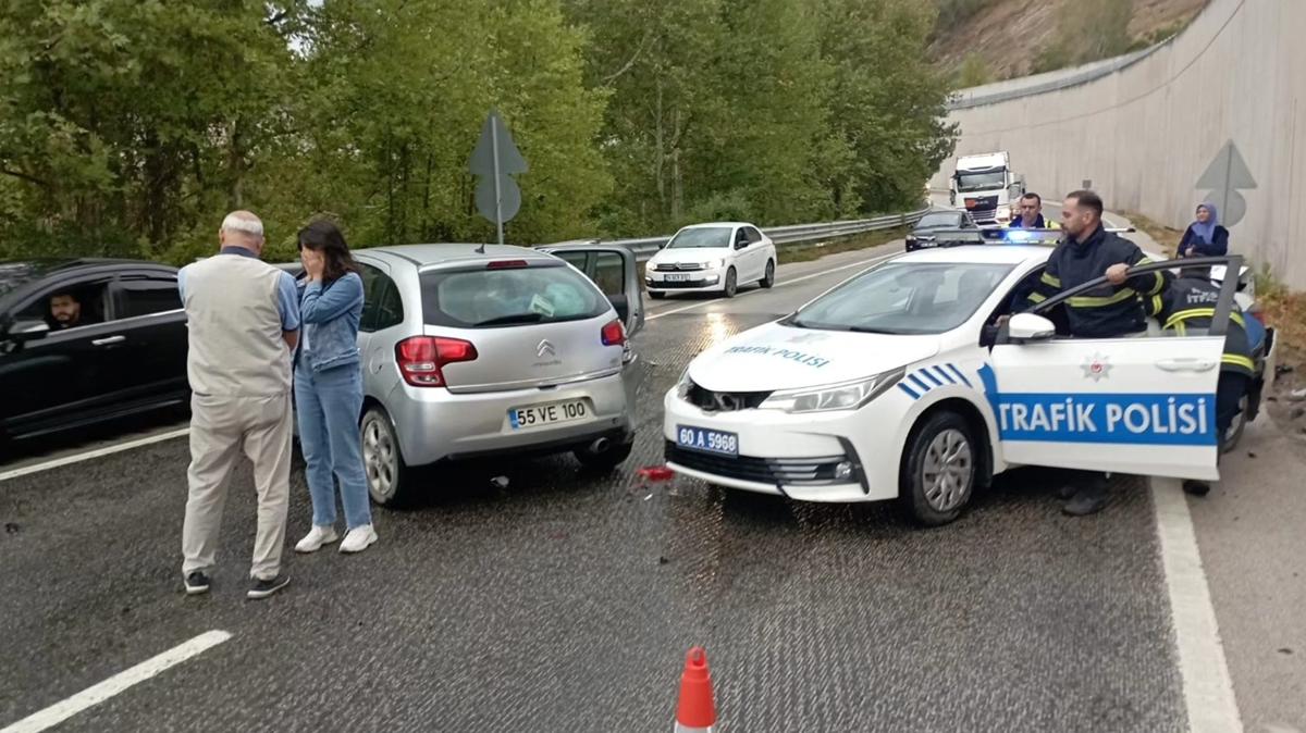 Trafik kazas  polis memuru  Niksar yaral fotoraflar resimleri