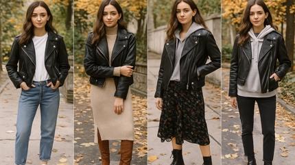 Sonbaharda deri ceket nas�l kombinlenir?