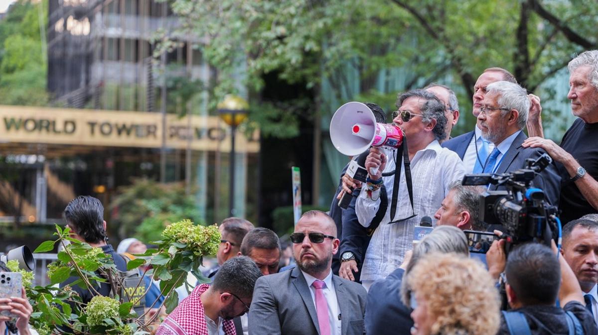 Gustavo Petro Filistin destek Doha adres fotoraflar resimleri