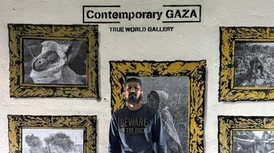 Contemporary stanbul'da Gazze'nin ilenmemesine tepki gsteren grafiti sanatsndan 