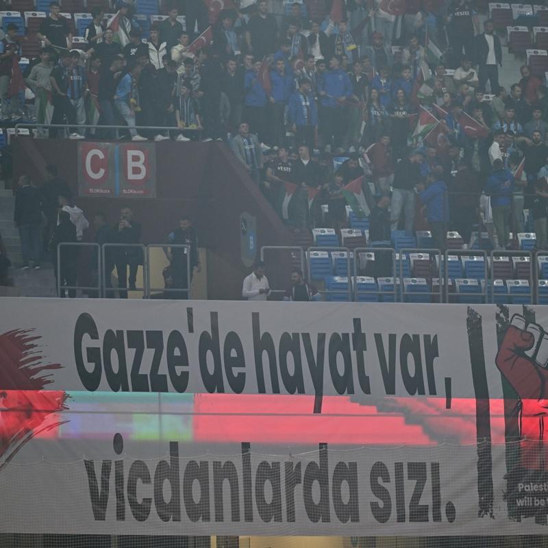Trabzonspor taraftarlarndan Gazze'ye destek