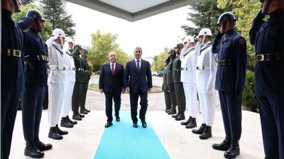 Azerbaycan ve Grcistan savunma bakanlar Ankara'da! Bakan Gler Azerbaycanl mevkida ile bir araya geldi