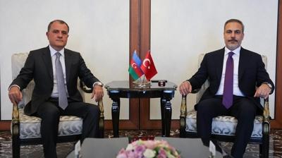 Bakan Fidan, mevkida Bayramov ile Gazze'yi grt