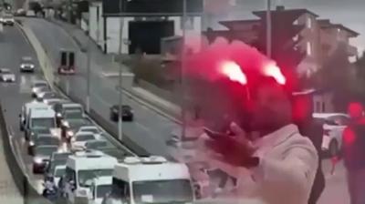 Dn konvoyunda trafii tehlikeye atan srcler yakaland