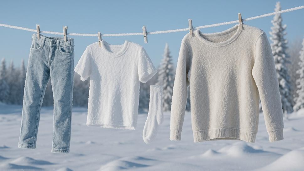 Dünyanın en soğuk yeri Sibirya'da çamaşır kurutma yöntemi: Dondurma