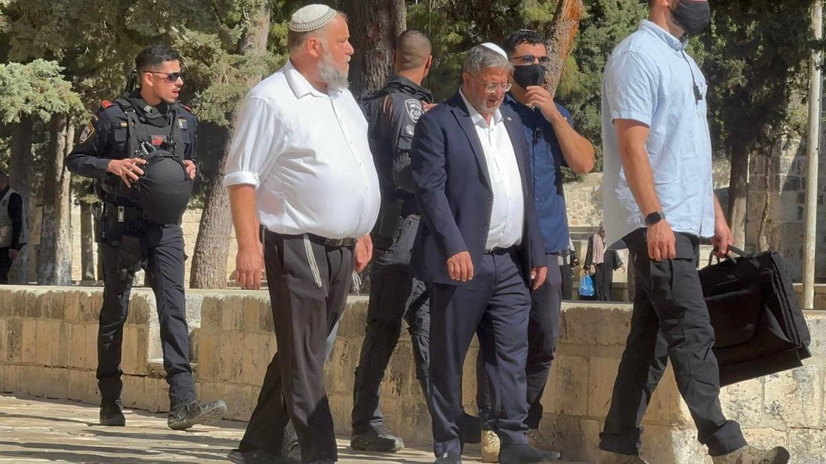 Itamar Ben Gvir Dou Kuds Mescid-i Aksa fotoraflar resimleri
