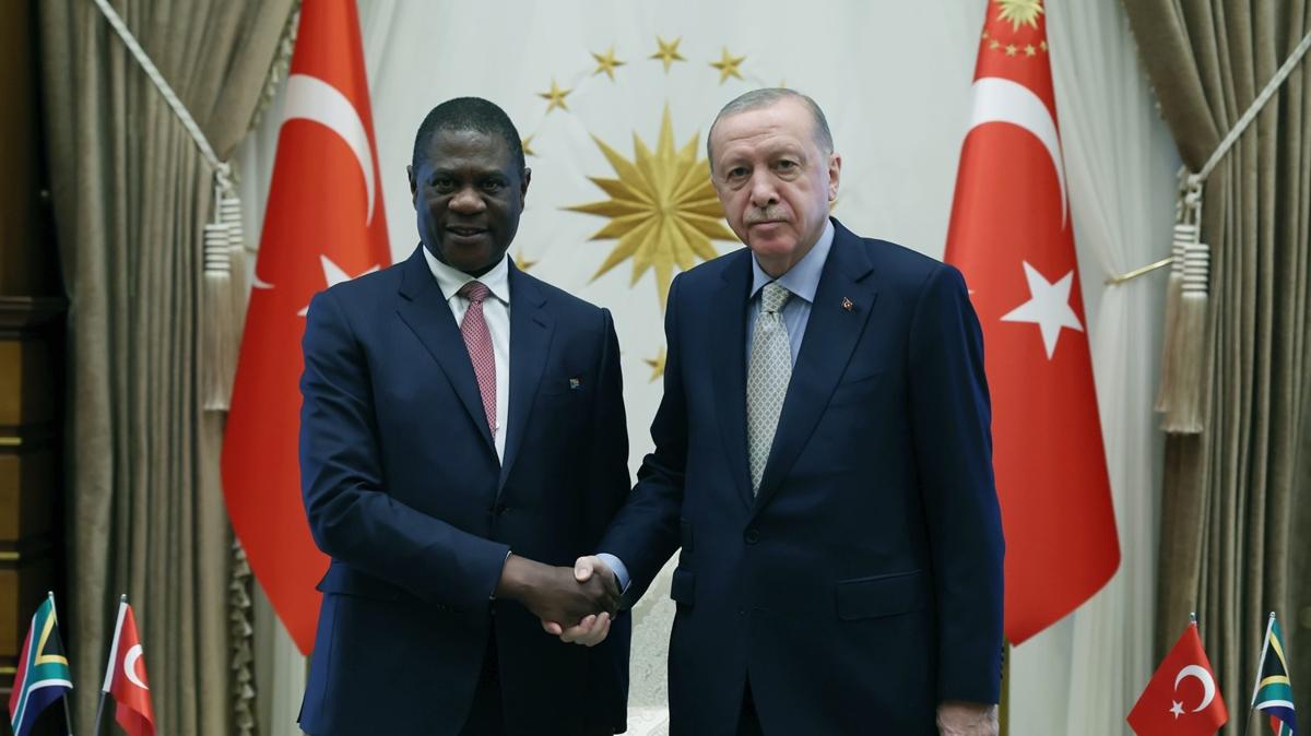 Recep Tayyip Erdoan Paul Mashatile Gney Afrika Cumhuriyeti fotoraflar resimleri