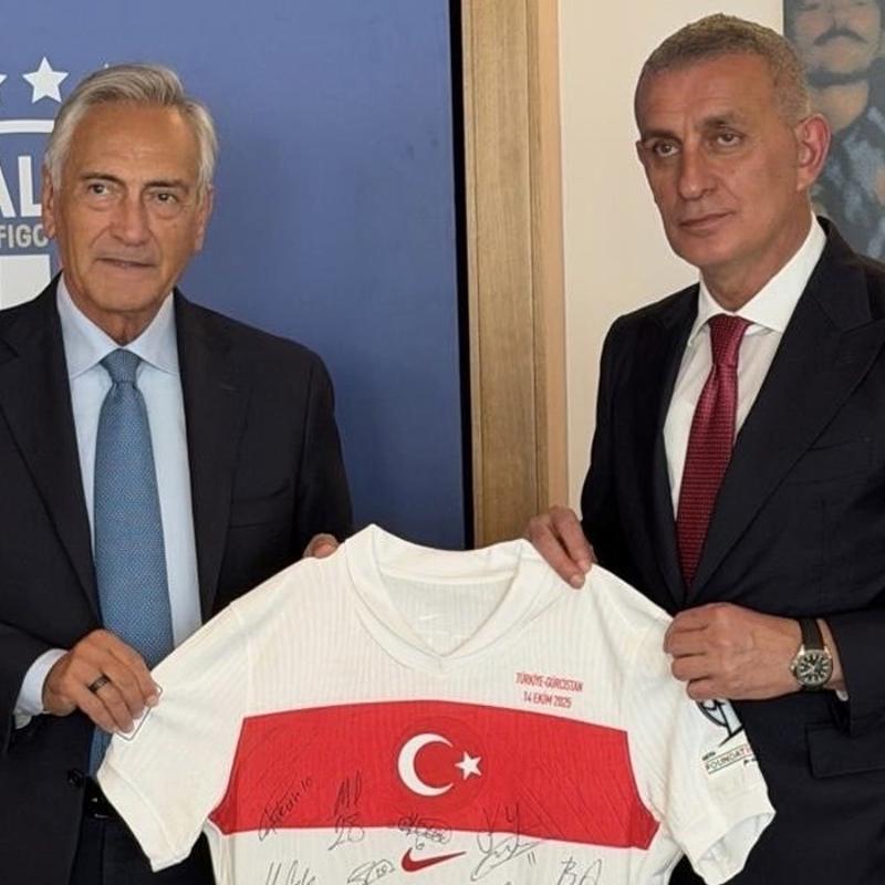 Hacosmanolu'dan talya Futbol Federasyonu Bakan Gravina'ya ziyaret
