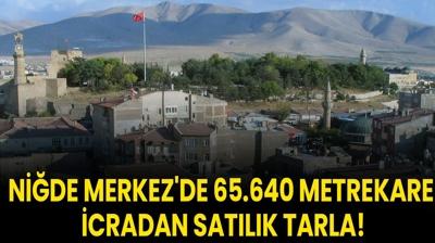 Nide Merkez'de 65.640 metrekare icradan satlk tarla!