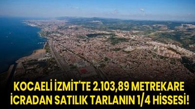 Kocaeli zmit'te 2.103,89 metrekare icradan satlk tarlann 1/4 hissesi!
