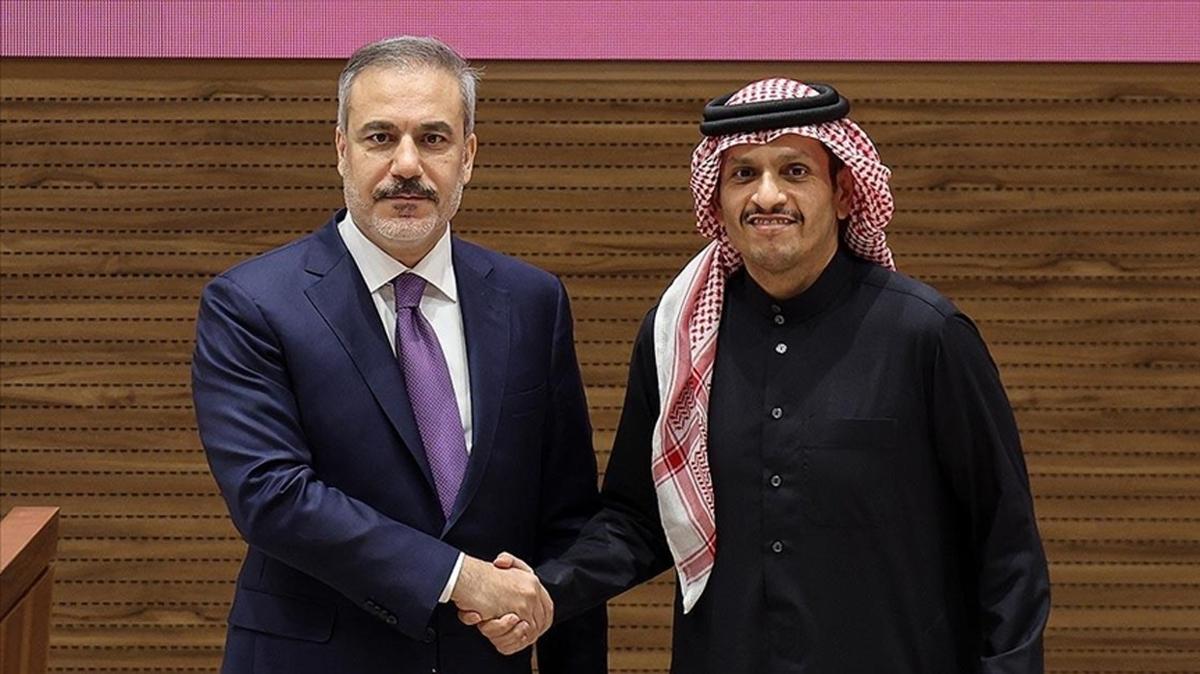 Dileri Bakan Hakan Fidan Bakan Fidan Katar Dileri Bakan eyh Muhammed bin Abdurrahman Al-Thani fotoraflar resimleri
