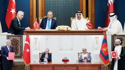 Hedef 15 milyar dolar... Cumhurbakan Erdoan'n Krfez turunda birok ticaret anlamas imzaland