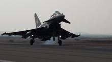Trkiye'ye gelen Eurofighter'lar F-16'larla karland