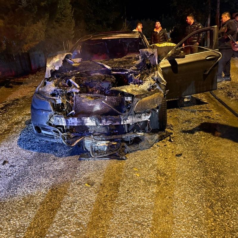 Konya'da faciadan dnld... Seyir halindeki otomobil yand