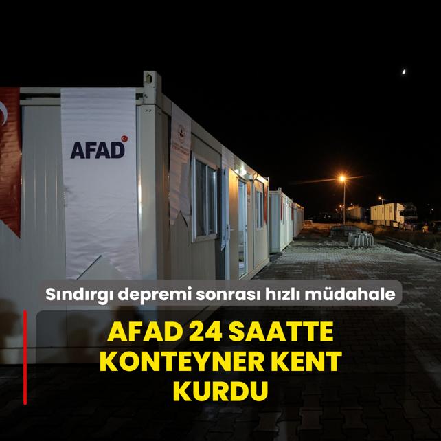 Sndrg depremi sonras hzl mdahale: AFAD 24 saatte konteyner kent kurdu