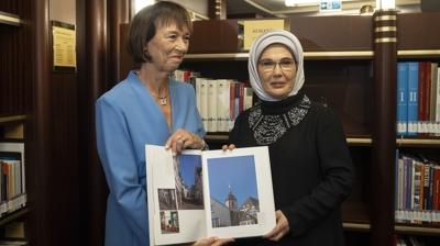 Charlotte Merz Ankara'da.. Emine Erdoan'dan ziyaretlere ilikin paylam