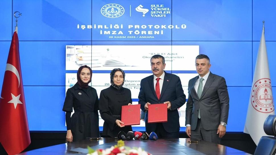 ule Yksel enler Vakf okullarda ktphane kurmak zere MEB ile ibirlii protokol imzalad