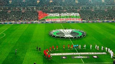 Samsun'da Filistin'e destek! Koreografi düzenlendi