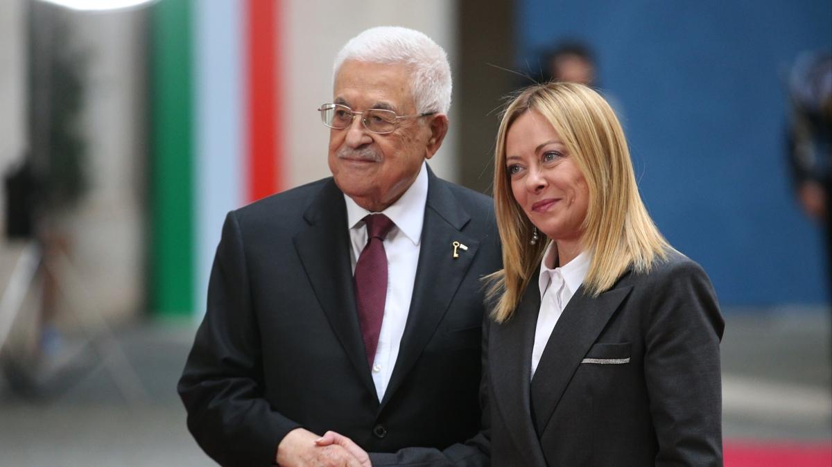 meloni mahmud abbas filistin hamas fotoraflar resimleri