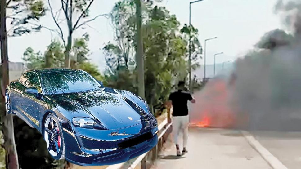 Yanan Porsche'de yaam sava