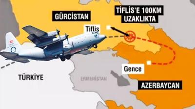Yreimiz yand... C-130 uamz Grcistan'da dt