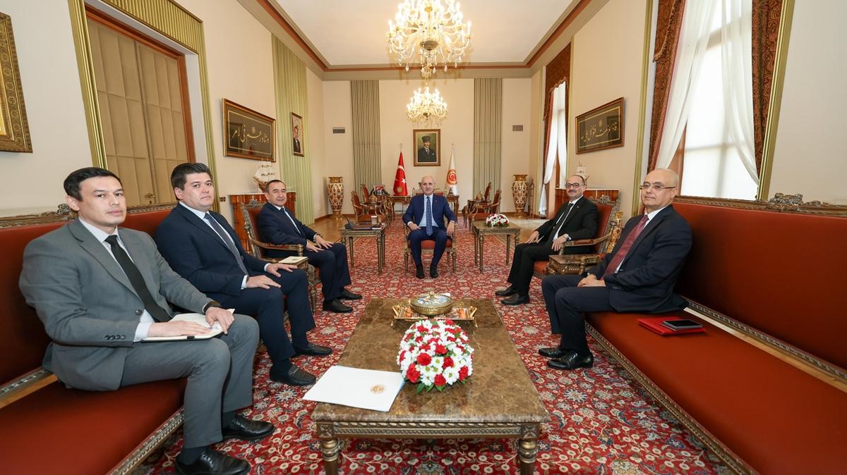 TBMM Bakan Numan Kurtulmu Numan Kurtulmu zbekistann Ankara Bykelisi lham Haydarov fotoraflar resimleri