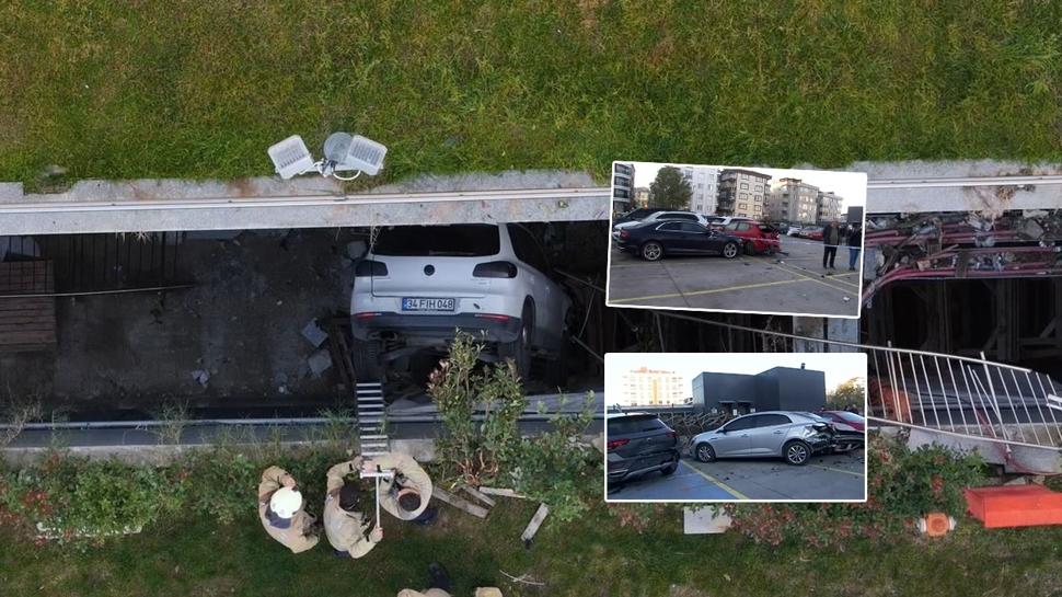 Akılalmaz kaza: Araçlara vura vura düştü