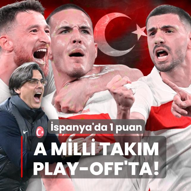 spanya'da 1 puan! A Milli Takm play-off'ta
